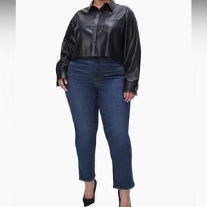 NWT Good American Always Fits Good Legs Straight Jeans Deep Blue04 -Womens 28-32